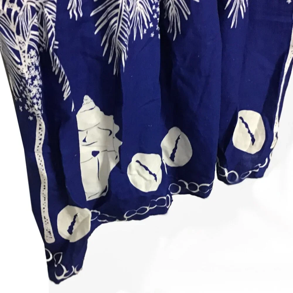 Farm Rio Mixed Ondina Blue Midi Cut out Ruched Sided Buttoned Down Maxi Dress - Picture 8 of 16